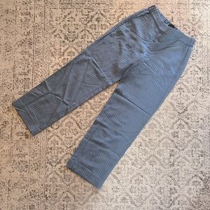 Banana republic blue straight/wide leg pants with white stripes.